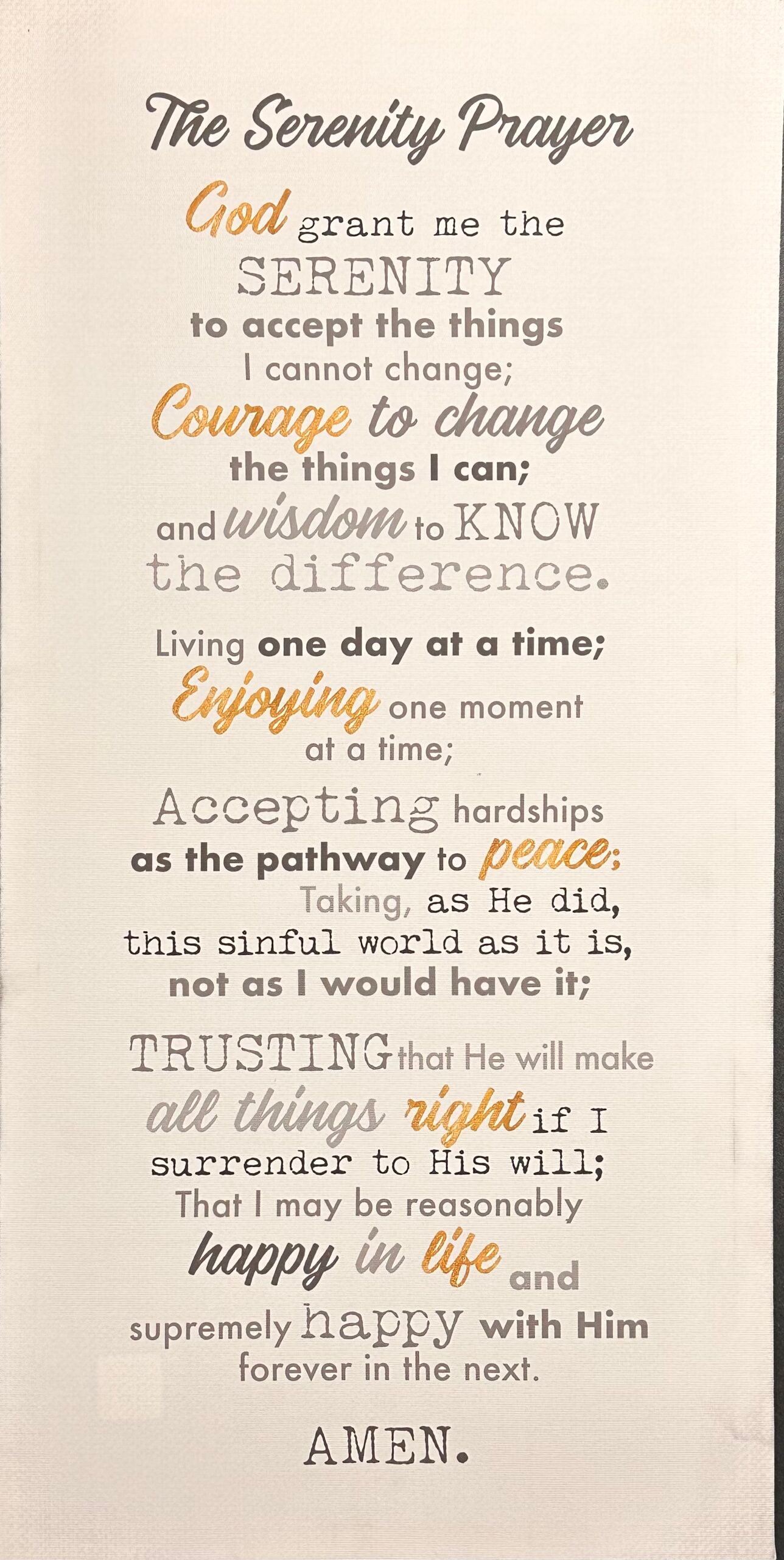 The Serenity Prayer