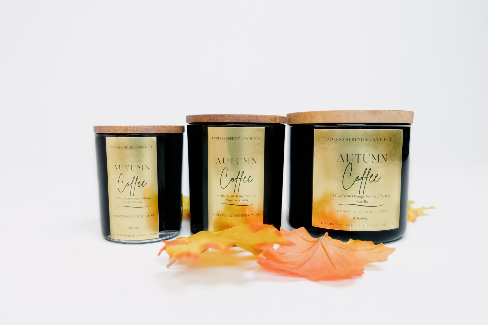 Endless Serenity Autumn Coffee Candle sizes